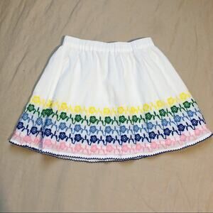 NWT J. Crew Factory Size 4-5 XS White Embroidered Hem Skirt